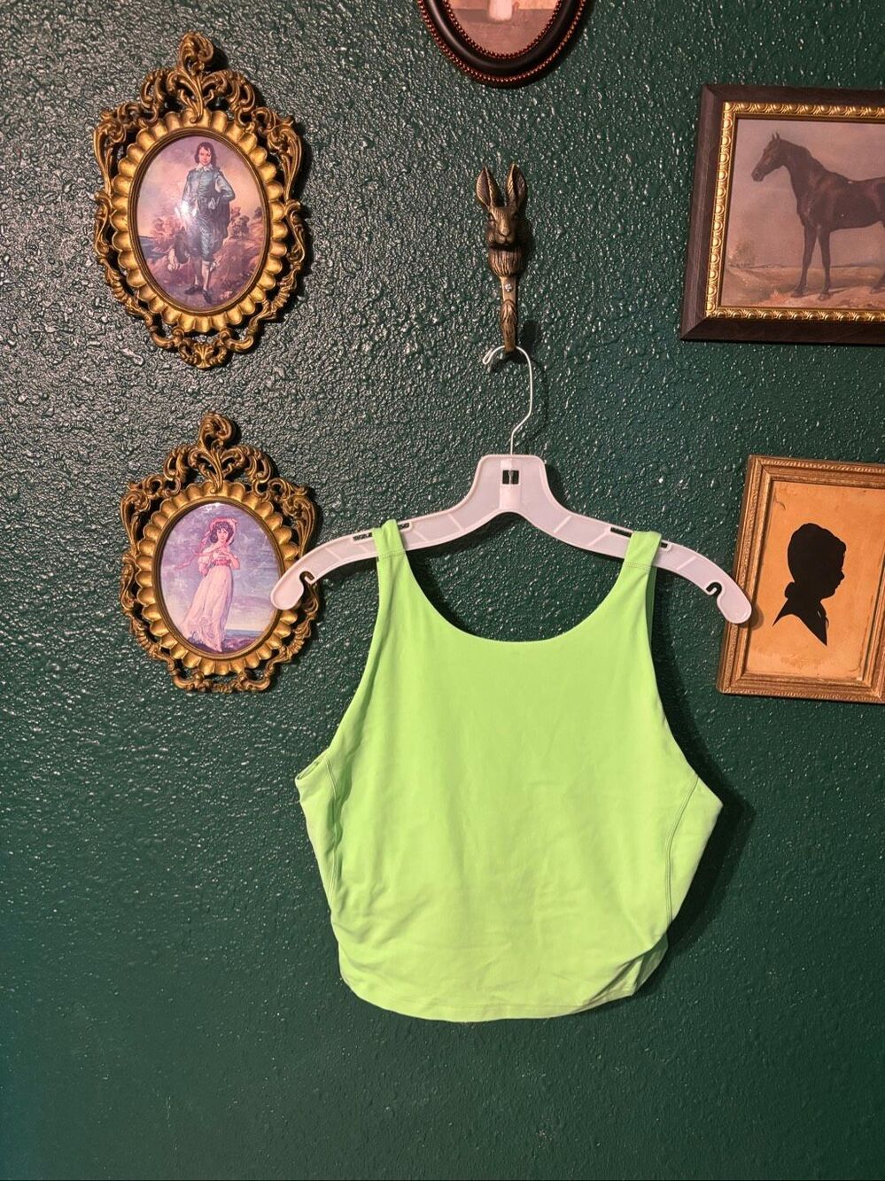 Lululemon High Neck Scream Green Align Cropped Tank Top Sz 12